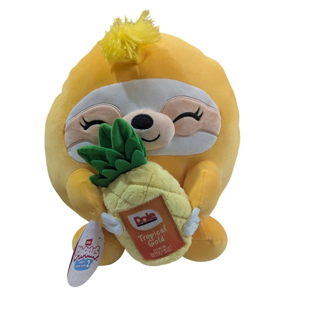 Zuru‎ Snackles Series 2 Sloth Dole Tropical Gold Pineapple Yellow Plush 12 Inch